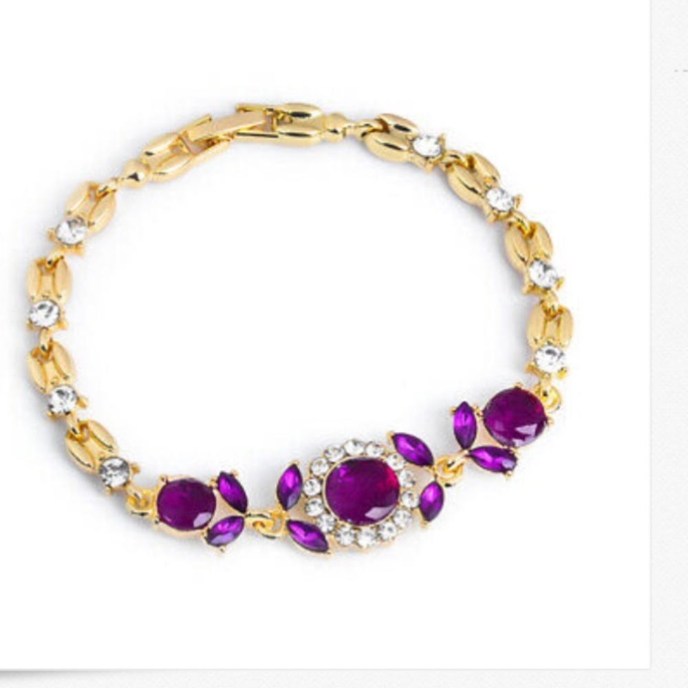 ❤️gorgeous Austrian amethyst flower rhinestone